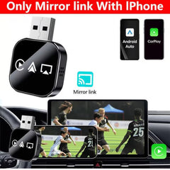 2026 Upgrade 3 in 1 Wireless Carplay Mirror Link Adapter for iPhone/Apple/Android Phone, wired to wireless Carplay adapter
