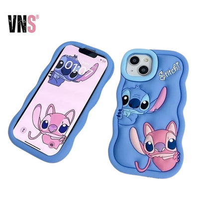 3D Cartoon Silicon Wave Side Soft Phone Case for iPhone 11 12 Mini 13 Pro 14 Plus 15 Pro Max X XS XR 7 8 6 6s Plus SE