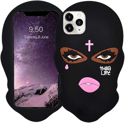 3D Mask Dolls soft case for iphone 16 15 14 Pro 13 12 11 Pro MAX 7 8 plus X XS XR SE Girl Tear Jesus cross Goon Thug Life cover