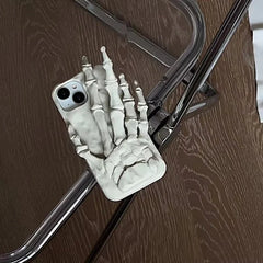 3D Silicone Phone Case for IPhone 16 15 14 13 11 12 Pro Max Shockproof Silicone Funny Skeleton Hand Halloween Soft Back Cover